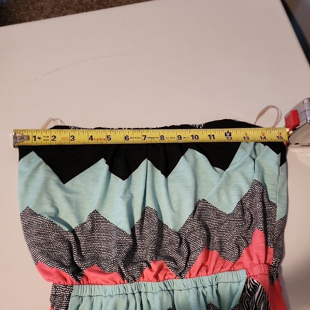 Trixxi Green and Pink Strapless Sundress - Picture 3 of 5